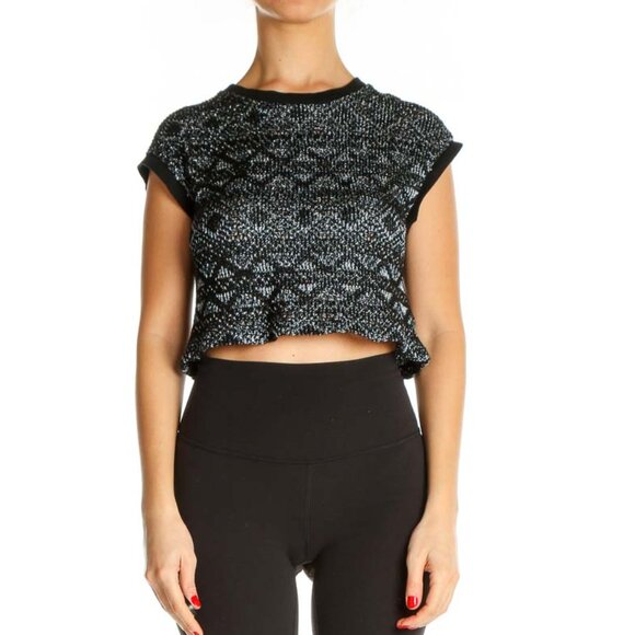 Zara Tops - Zara basic Black Textured Chic Top